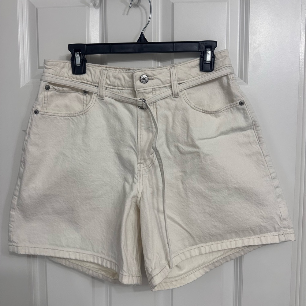 Abercrombie & Fitch Cream Jean Shorts